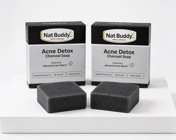 NatBuddy Acne Detox Charcoal Soap, Deep Cleansing, Purify, Protect