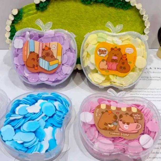 ghorela 4 PICS Apple shape Plastic Box Paper Soap Travel office school