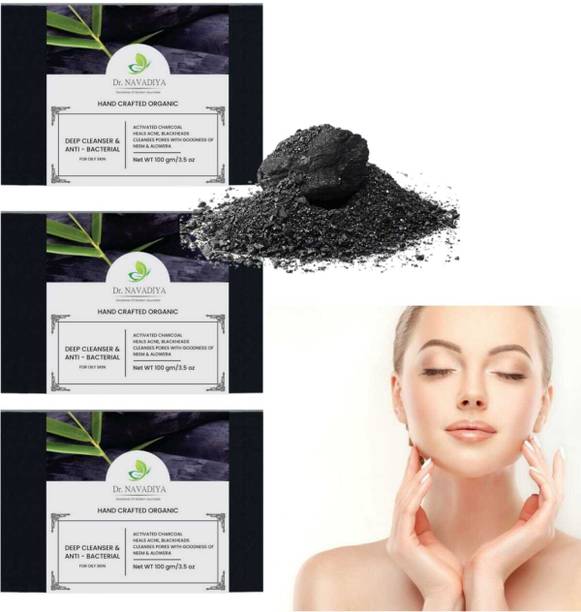 Dr. NAvadiya 3 Soap Charcoal Combo Pack For Skin Glow & Tan Removal