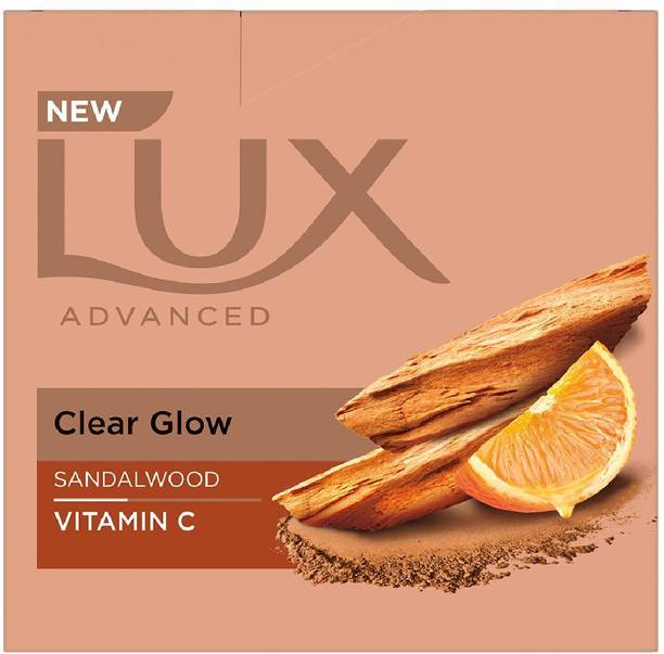 LUX Sandalwood, with Vitamin C, Bath Soap, 150g x 3 for Clear Skin