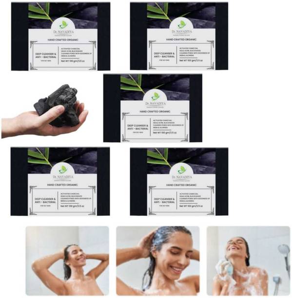 Dr. NAvadiya 5 Combo Pack Of Charcoal Soap For Skin Moisturizing