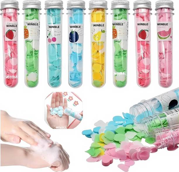 Winble Paper Soap Sheets 8Pc Combo | Travel Pocket Hand Wash Mini Soap Tubes
