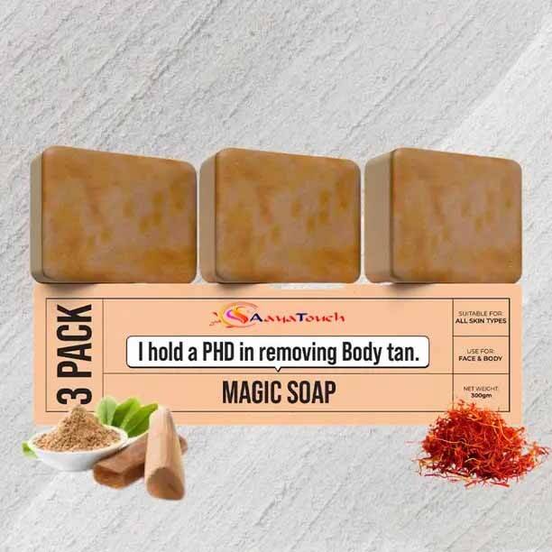 Aayatouch Sandalwood & Saffron Magic Soap 100g x3pcs for Clean, Smooth & Radiant Skin