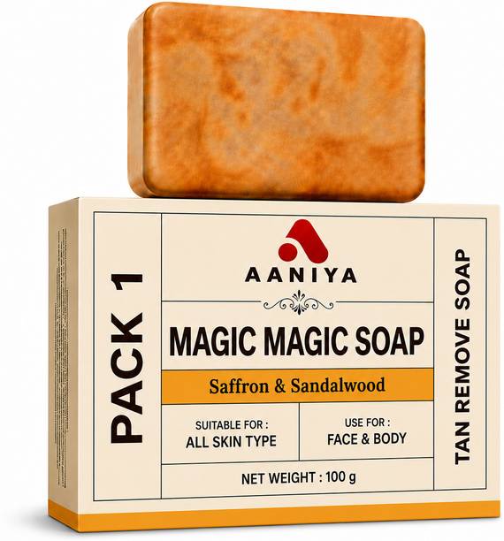AANIYA Natural Saffron & Sandalwood Face & Body Bath Soap (Pack of 1)