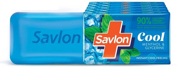 Savlon मेन्थोल एंड ग्लिसरीन कूल बाथिंग बार सोप, ऑल स्किन टाइप्स, 99.99% जर्म प्रोटेक्शन