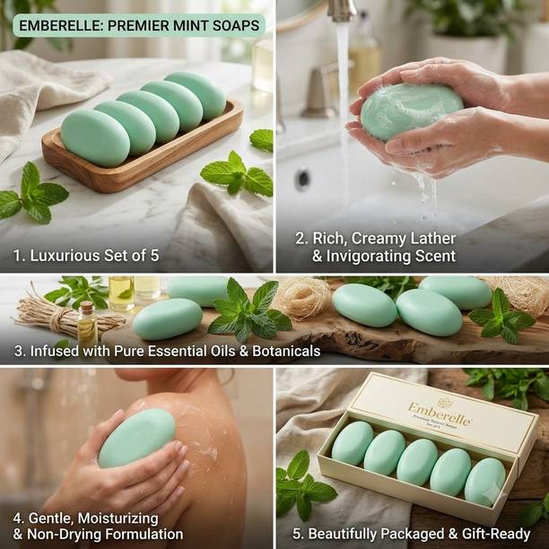 Emberelle Mint Soap for Everyday Use with Refreshing Aroma