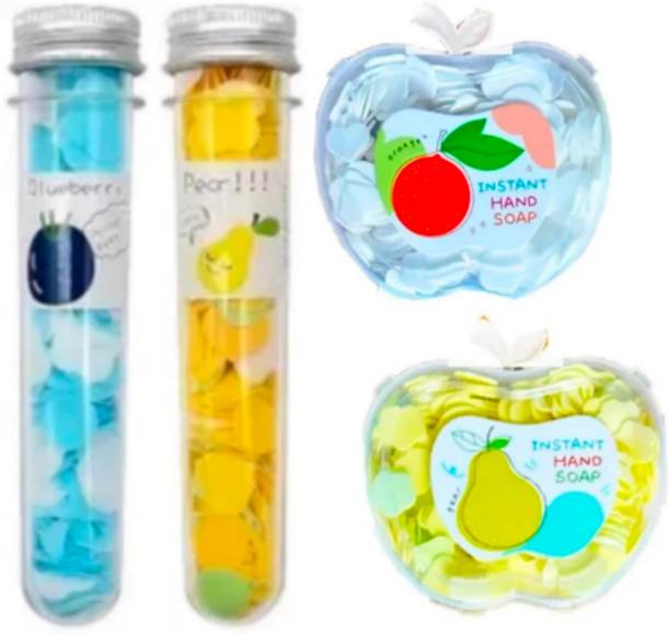 ghorela Travel Soap 2 Bottle Shape + 2 Apple Shape (Pack of 4) multicolor