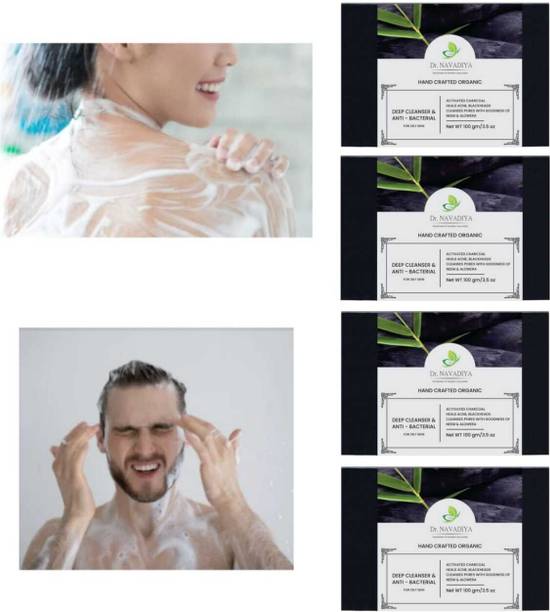 Dr. NAvadiya Charcoal 4 Soap Combo Pack For Skin Whitening & Brightening