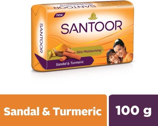SANTOOR Skin Moisturizing Sandal & Turmeric Bathing Bar Soap For