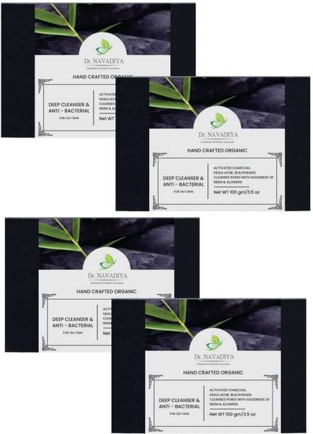 Dr. NAvadiya Deep Cleansing 4 Combo Pack Of Charcoal Soap For Men & Women