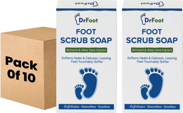 Dr Foot Foot Scrub Soap Repair Dry Cracked Heels - 100gm - Pack of 2 (Pack of 10)