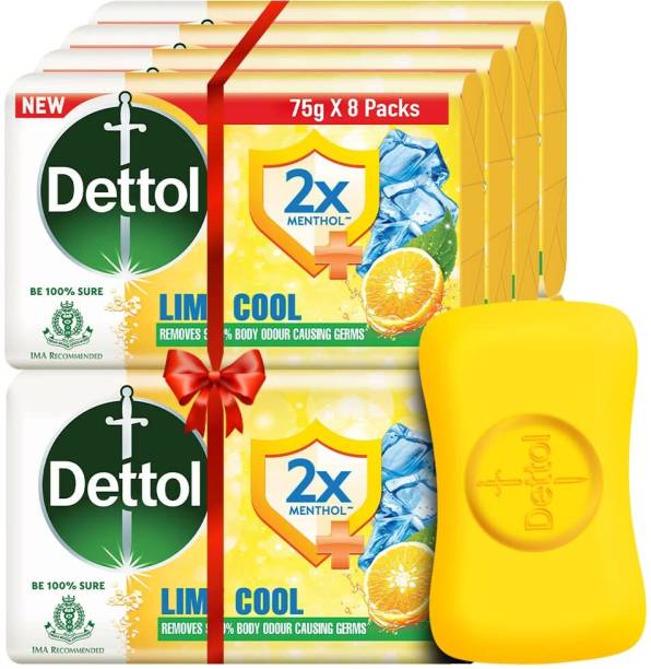 Dettol Lime Cool Bathing Soap Bar with 2x Menthol | Long Lasting Freshness