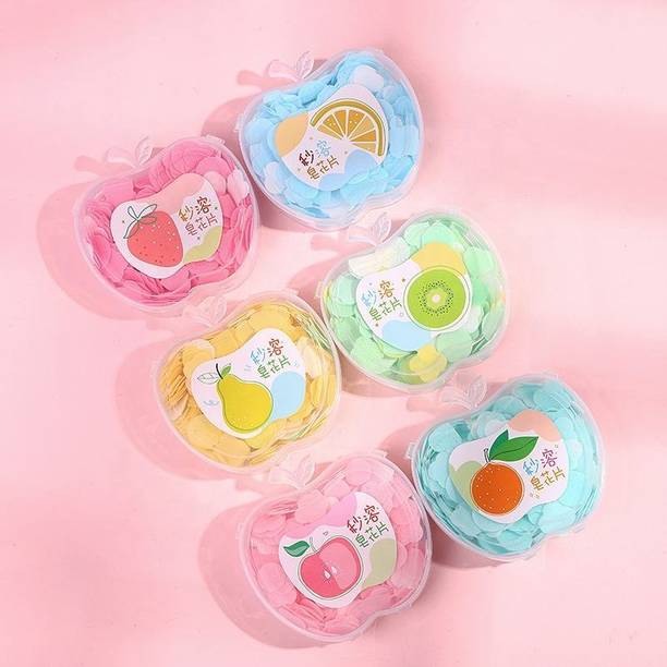 CRAZYGOL Disposable Mini Paper Soap Heart Portable Fruit Flower Apple Shape Travelling