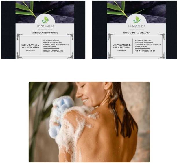 Dr. NAvadiya 2 Pack Of Charcoal Soap Natural Handmade & Face Glowing For Men & Women