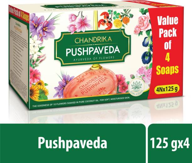 Chandrika by Wipro Pushpaveda for Soft Moisturised Skin Ayurvedic Soap