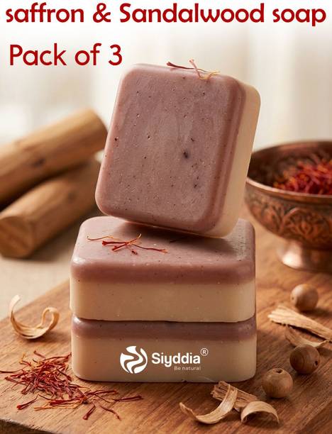 SIYDDIA Sandal Wood & Saffron Bath Soap 4 Glowing Brightening And Refreshing Skin
