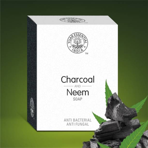 YUAR ESSENTIAL INDIA Sponified Charcoal and Neem handmade soap decocted with essential oils
