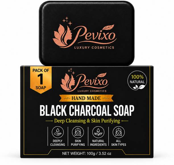 Pevixo Luxury Handmade Black Charcoal Soap with Natural