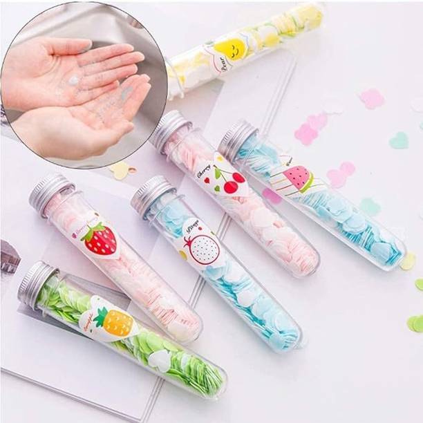 Zailie Travel Soft Paper Soap Flower Design Bottle set of 6