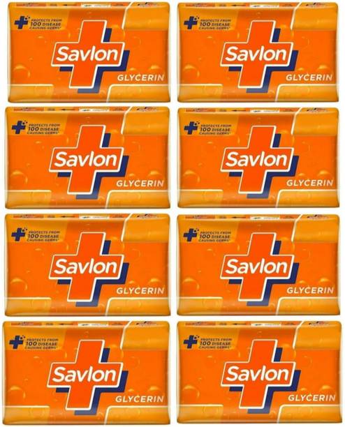 Savlon Glycerin Soap Bar With Germ Protection, Soap Pack of 8 pc.