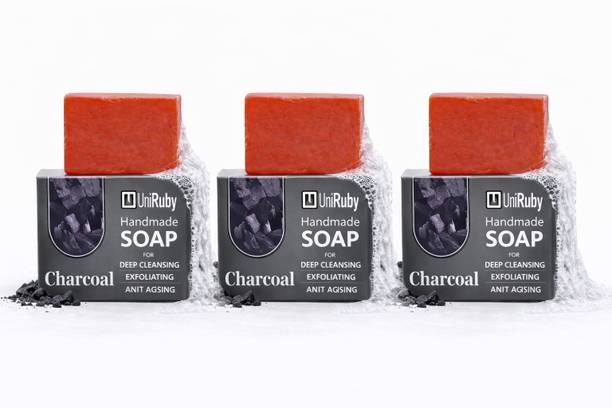 uniruby Handmade Charcoal Soap – Deep Cleansing & Oil Control Bath Soap