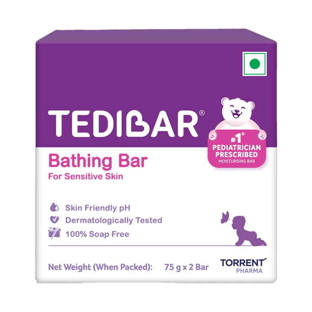 Tedibar Moisturising Baby Bathing Bar | 100% Soap Free | Skin Friendly pH - By Torrent