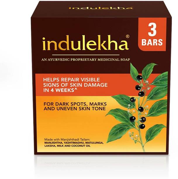 indulekha Ayurvedic Proprietary Medicine Soap Pack of 3; 100 gm each bar