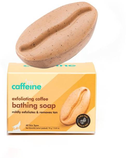 mCaffeine Exfoliating Coffee Bath Soap for Tan Removal & Moisturization with Almond Milk