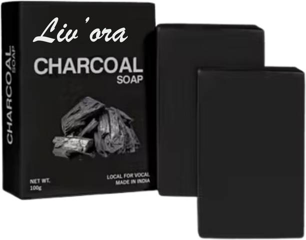 Liv'ora Charcoal Soap Pack of 2 pcs