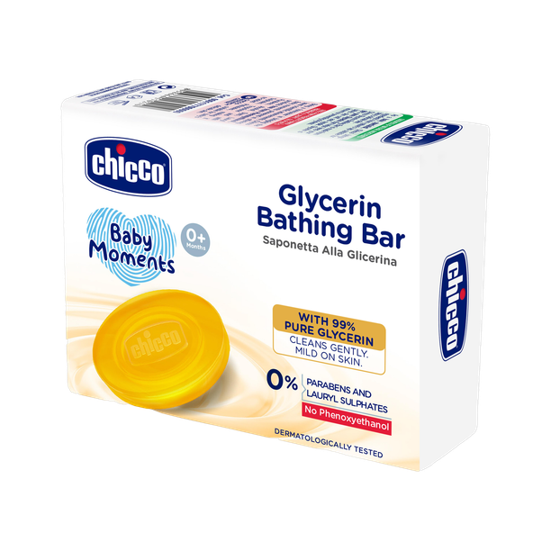 Chicco Baby Moments Glycerin Bathing Bar with 99% Pure Glycerin