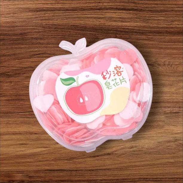 asija makeovers good quality 1 Pc Appple shape Paper Soap in Plastic Box For Travel