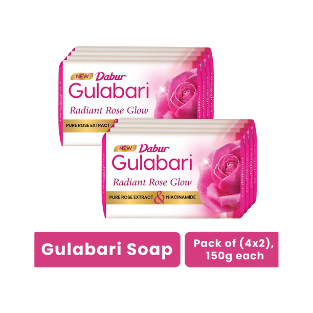 Dabur Gulabari Pure Rose Soap|Bathing Moisturizing Soap for Soft, Glowing Skin & Body
