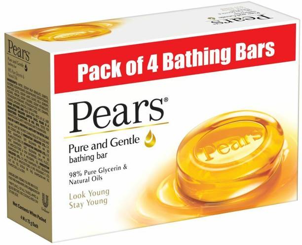 Pears Pure & Gentle Soap Bar - 75g (Pack of 4)