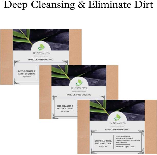 Dr. NAvadiya Charcoal 3 Combo Pack Of Bathing Soap For Skin Moisturizing