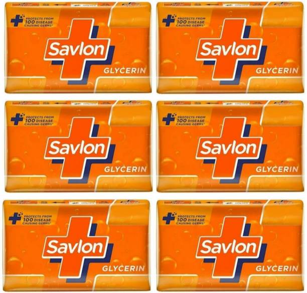 Savlon Glycerin Soap Bar With Germ Protection, Soap Pack of 6 pc.