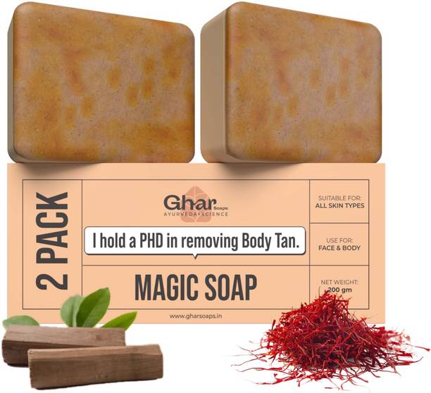 GharSoaps Sandal Wood And Saffron Soap For Glowing & Refreshing Skin