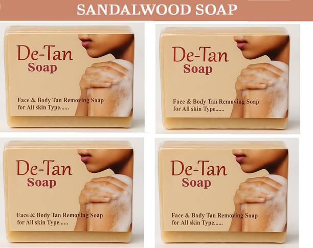 Luipui TRENDING LONG LASTING SOFTNESS SANDALWOOD SOAP FOR ALL SKIN TYPE PACK OF 4
