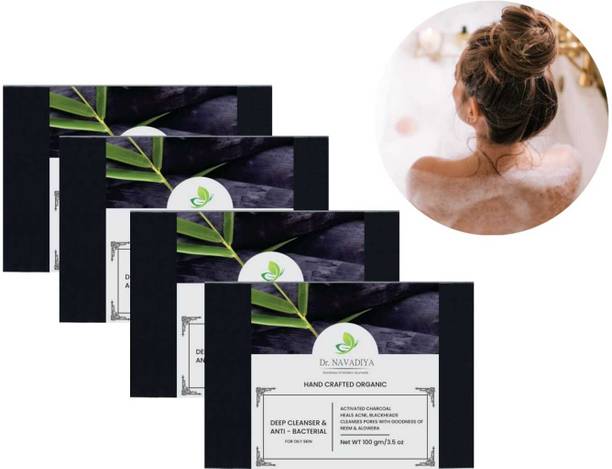 Dr. NAvadiya Natural & Handmade 4 Combo Pack Of Charcoal Soap For Skin Brightening