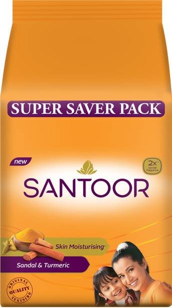 Santoor by Wipro Skin Moisturizing Sandal & Turmeric Bathing Bar Soap For Soft & Youthful Skin
