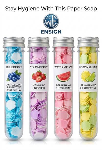 we ensign 4 Tube Bottle Paper soap Paper of Disposable HandWash Cleaning Paper Travel Soap