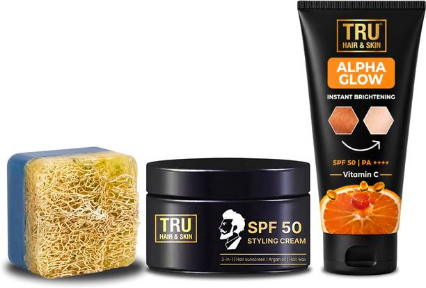 TRU HAIR RebelX 4-in-1 Ice Blast Scrub 100gm+Hairwax 50gm+Alphaglow 25ml