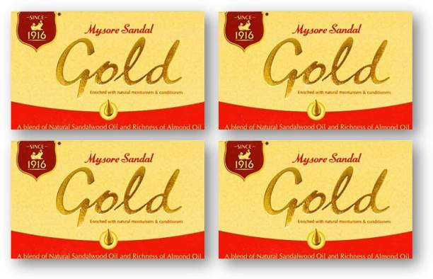 MYSORE SANDAL Gold Soap Pack Of (4*125g)