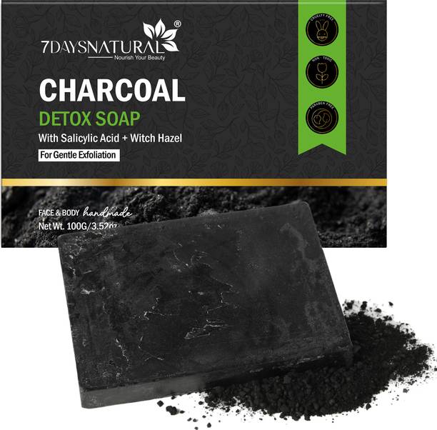 7 Days Charcoal Bath Soap | HandMade |Deep Cleansing| Daily Bathing Bar Soap For Men