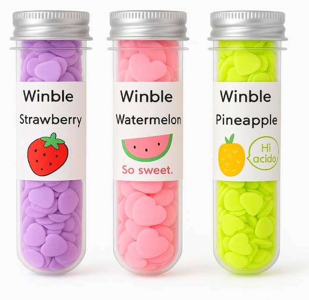 Winble Cute Heart Shaped Portable Paper Soap – Fruit Fragrance Test Tube Pack