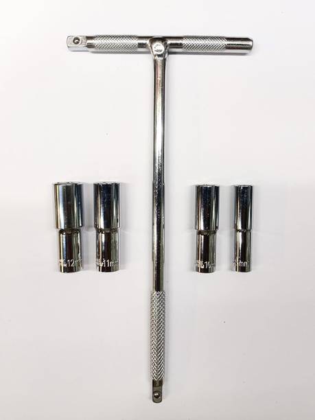 4MECH 8mm 10mm 11mm 12mm long 1/4 Drive Socket Set with 8 Inch T handle Socket Set