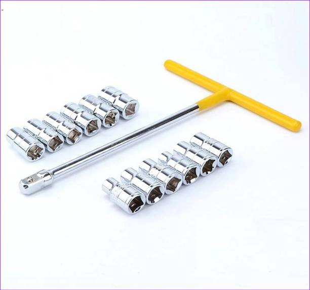 amozkart Car T Shaped Handle Wrench Spanner with 8-19mm Socket Set