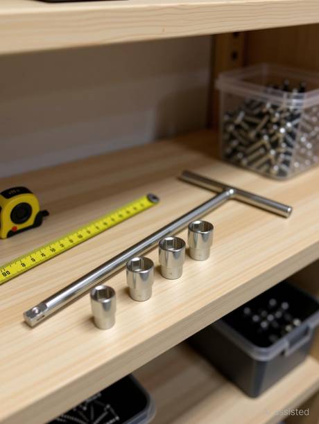 4MECH 1/4INCH T-HANDLE HEX TYPE RACHET WITH 4PCS SOCKET SET (8 , 10 , 11 , 12MM) Socket Set