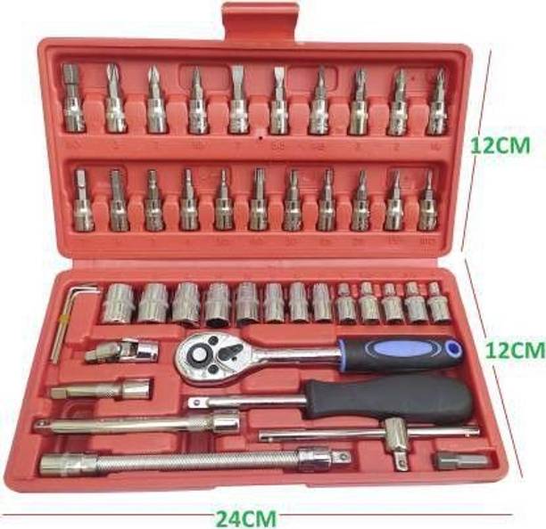 Trishka 46pcs Socket Set size 1/4 Inch Socket Set Socket Set