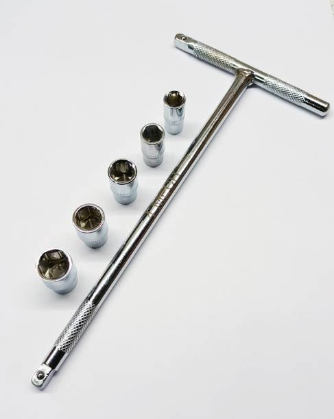 4MECH T Handle with 1/4 Drive, 8mm 9mm 10mm 11mm And 12mm सॉकेट सेट
