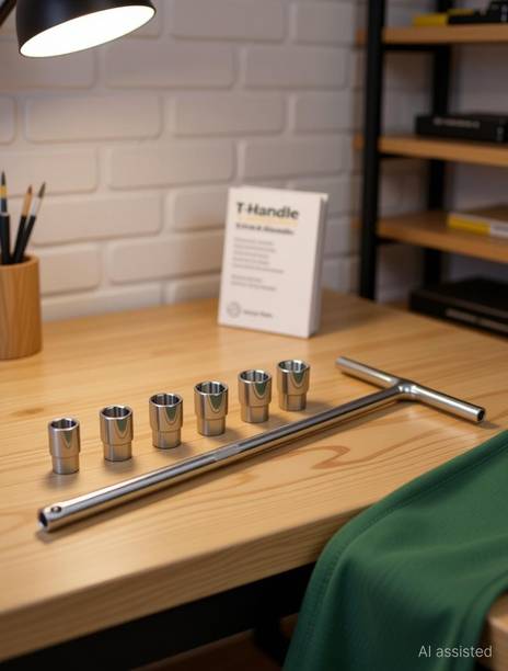 Ubod 1/4" Drive T-Handle Socket Set with (8, 10, 11, 12, 13, 14mm) Socket Set